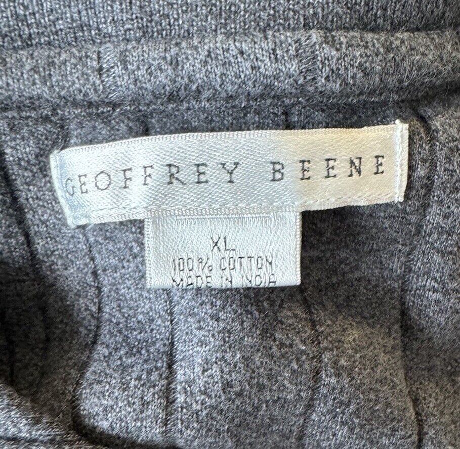 Geoffrey Beene Men Size XL Pullover Sweater Gray Collared Long Sleeve