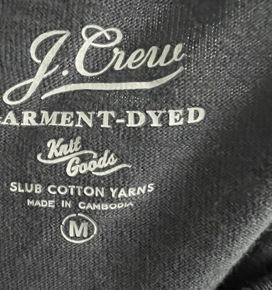 J Crew T-Shirt Men's Large Washed Long Sleeve Crew Neck Size Medium