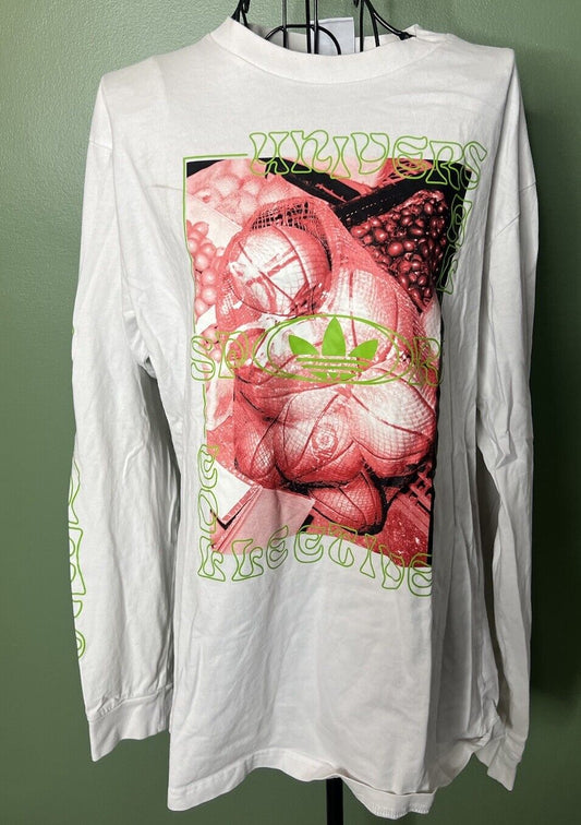 adidas Long Sleeve Shirt Men White Medium