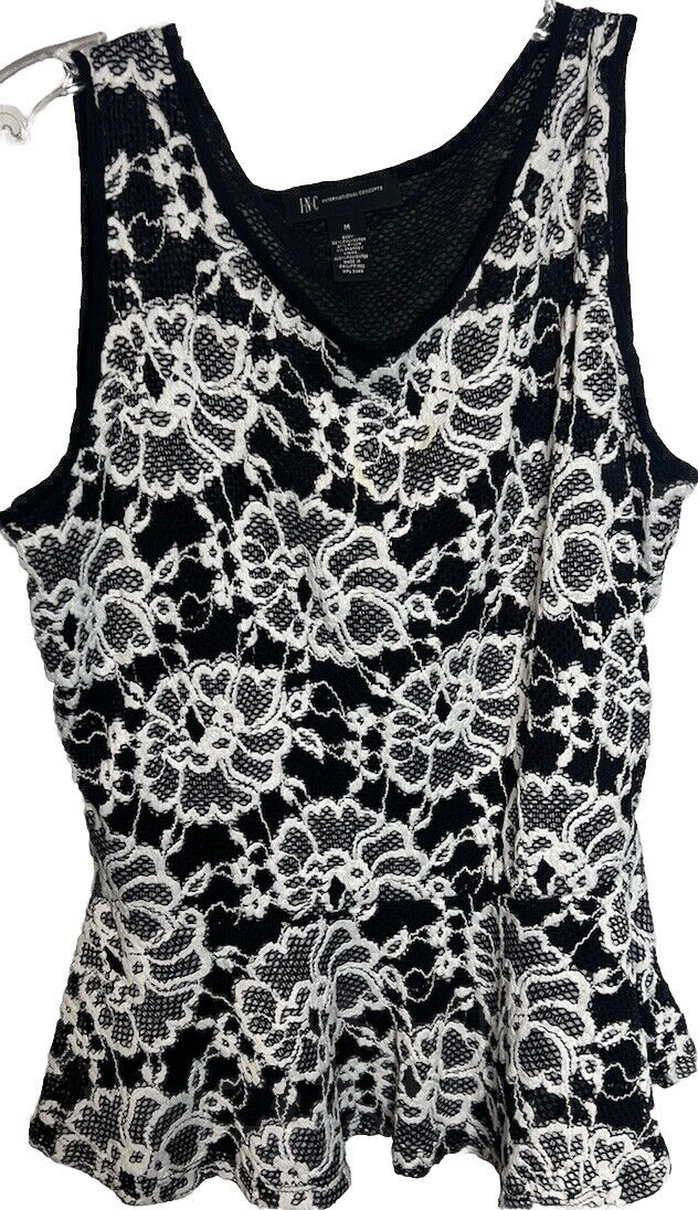 INC international concepts Women’s Size M Black & Off White Dress