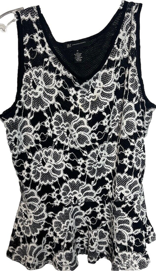 INC international concepts Women’s Size M Black & Off White Dress