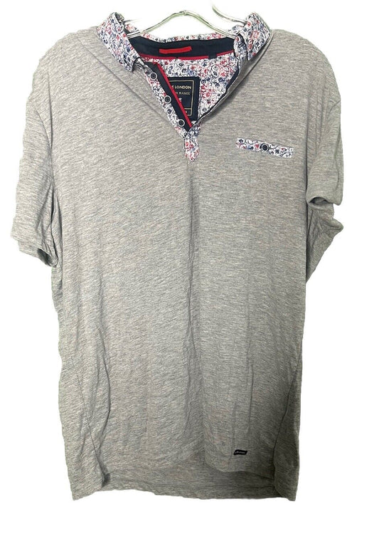 Guide London Premium Range Men's Polo Button Shirt Size Large Preppy British