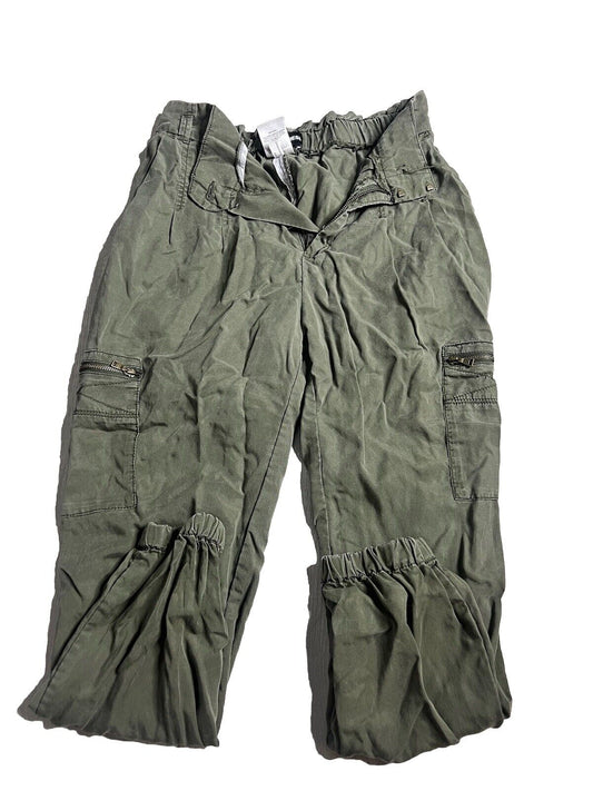 EXPRESS Extreme High Rise Military Green Cargo Satin Jogger Pants Size S/p