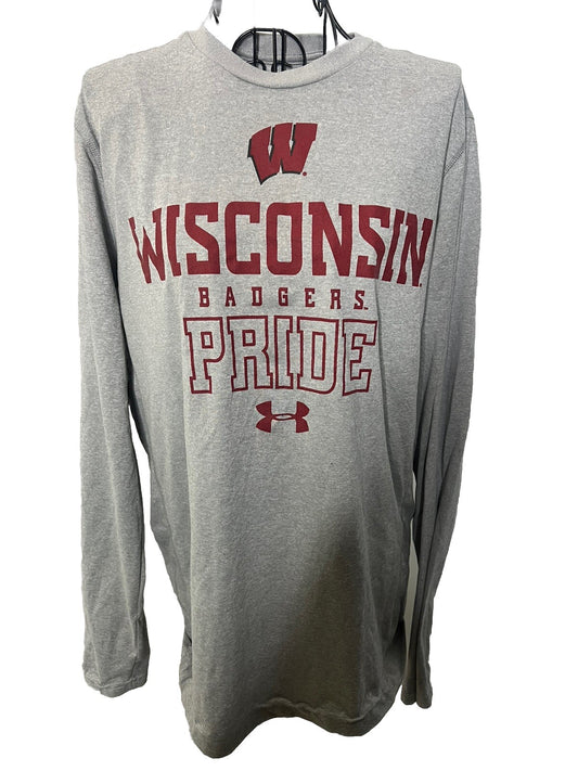 University of Wisconsin Badgers Under Armour Gray And Red Size Small