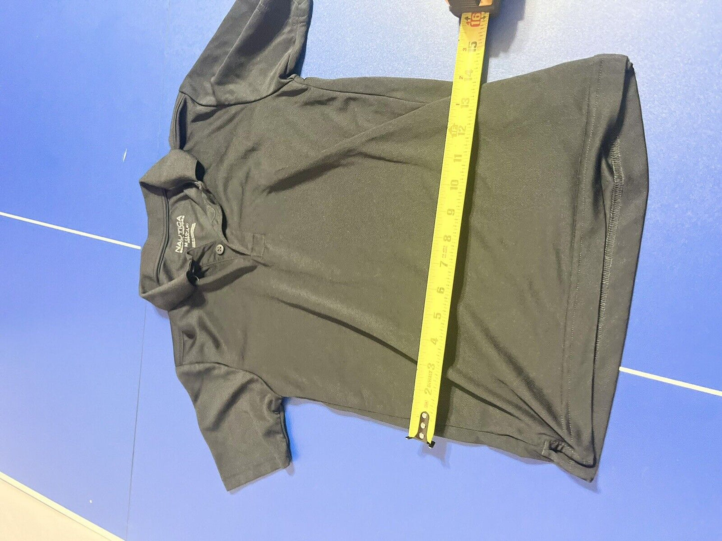 Nautica School Uniform M(10/12) Regular, Dark Gray Polo Shirt, Silk, Rare