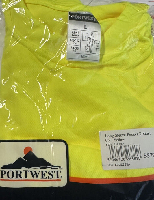 Portwest S398 Safety T-Shirt - Yellow - NEW - Large