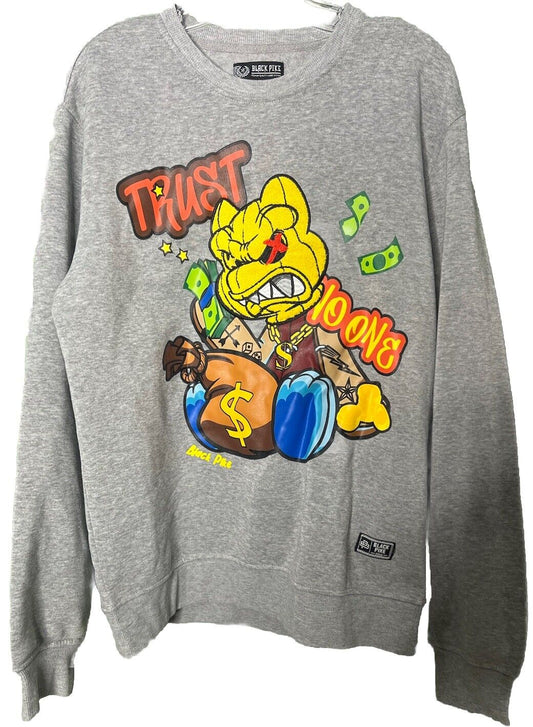 MEN'S "TRUST NO ONE" GRAPHIC EMBROIDERED SWEATSHIRT / Size Large