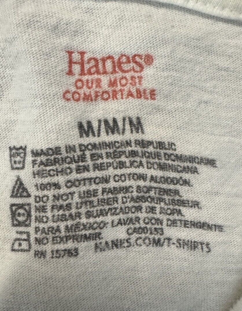 Hanes Mens V Neck T Shirt Medium