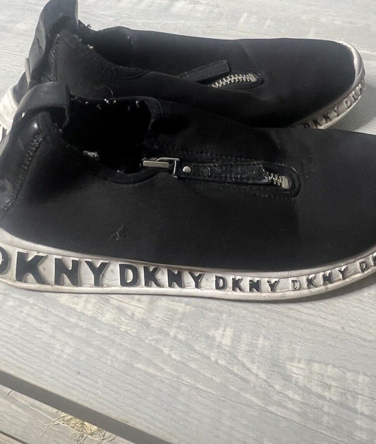 DKNY White Bling Zipper Sneakers Size 7,