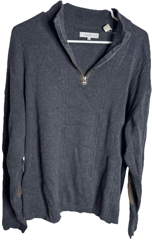 Alex Cannon 1/4 Zip Pullover Mens L Mock Neck Sweater