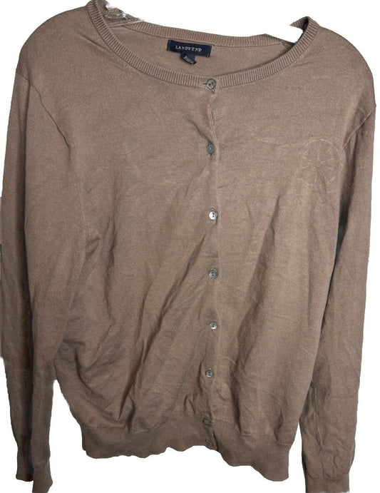 LANDS' END Lightweight Button Up Shirt Large 14-16