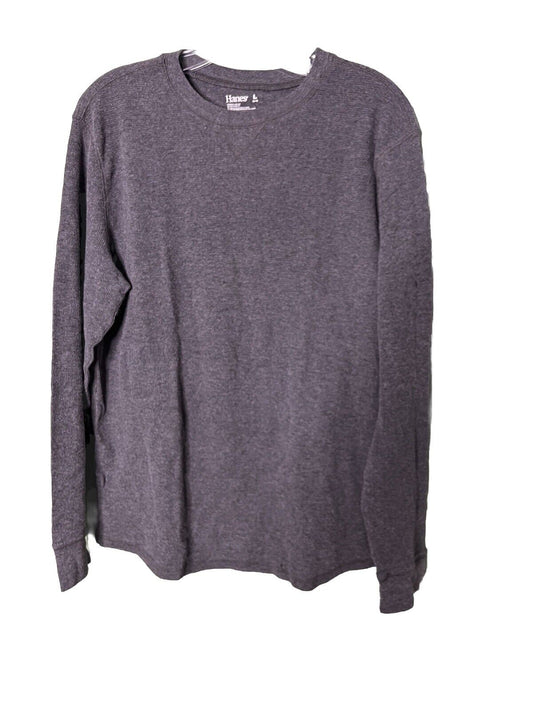 Hanes Mens Long Sleeve Essential-T 100% Cotton Stylish T-Shirt Large