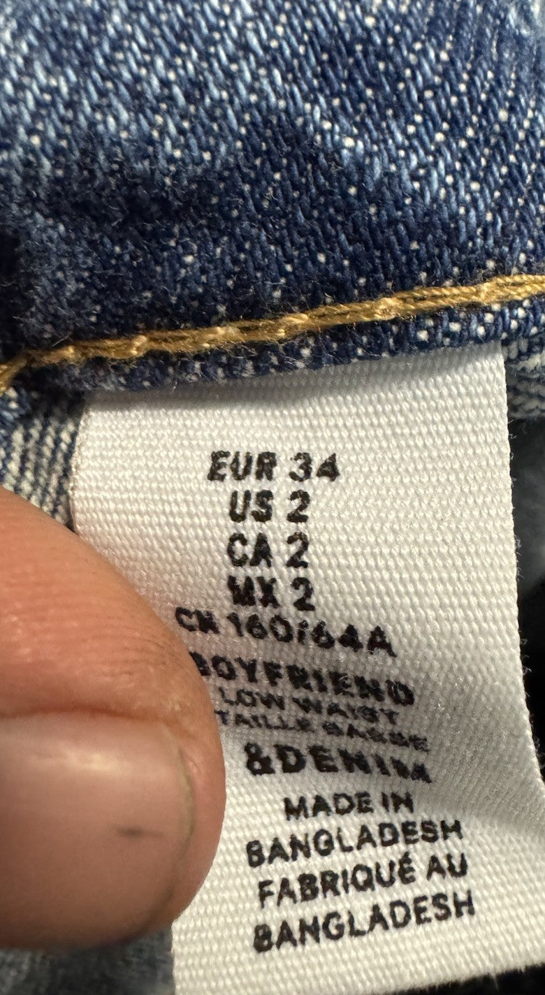 H&M &Denim Boyfriend Base Women Jeans Size 2
