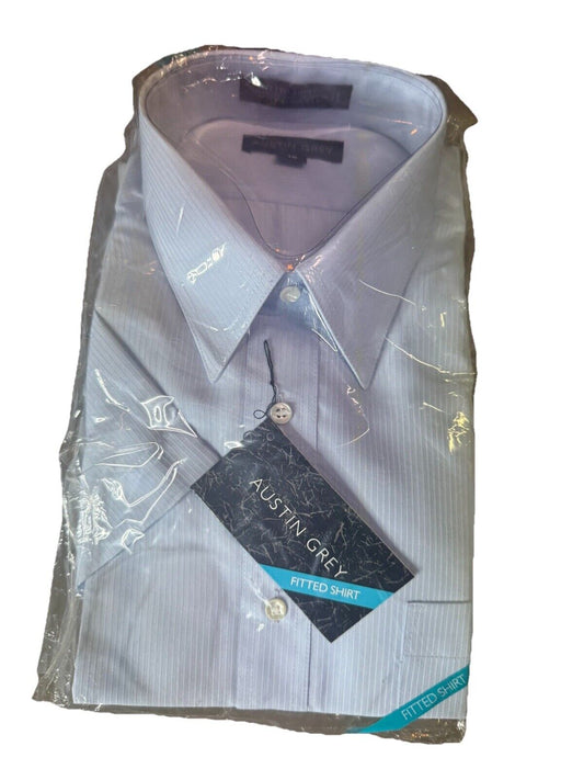 Austin FITTED Short Sleeve Casual Oxford Dress Shirt Size 16