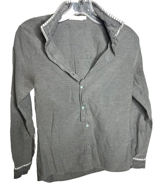 Teana Wine Long Sleeve Button Down Shirts Casual T-Shirt Size Medium