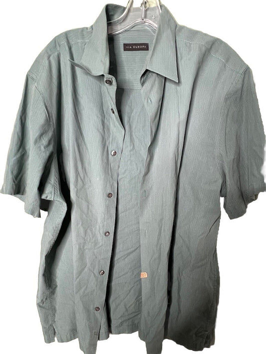 Via Europa Short Sleeve Button Down 2XL