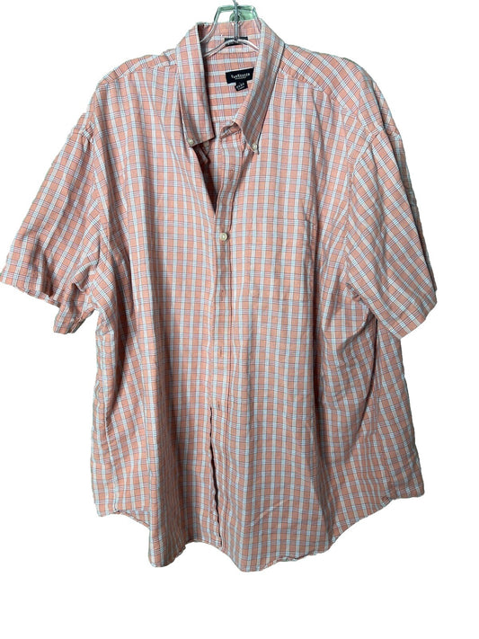 Van Heusen Shirt Mens 18-18.5 Button Up Short Sleeve Pocket Casual