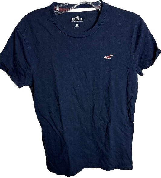 Hollister Logo Icon Crew Tee Shirt in Dark Navy Blue Mens Size XS