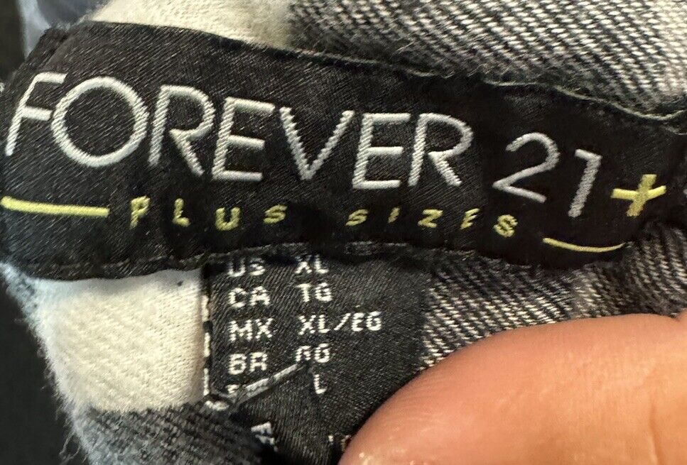 Womens Plaid Flannel Button Down Shirt Forever 21 Size XL