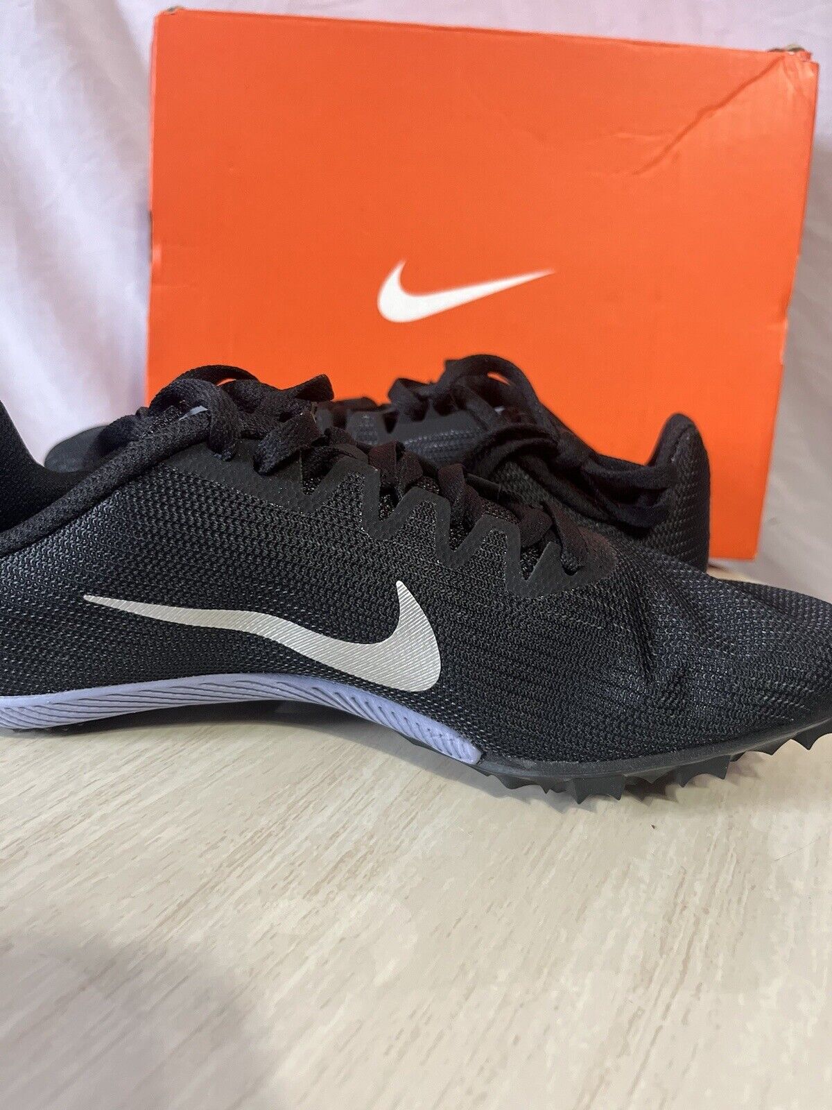 Nike Zoom Rival S 9 Black Indigo Fog Speckled, Mens size 5, great find,no cleats