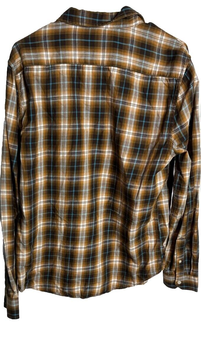 Aeropostale Men's Plaid Button Up Long Sleeve 100% Cotton Shirt Size medium