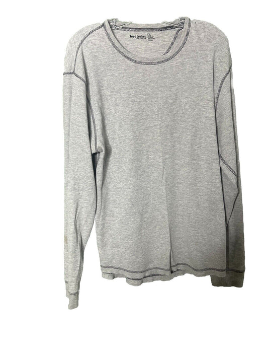 Foot Locker Athletic Fit Knit Shirt Men's XL Long Sleeve Heather Gray Crew Neck