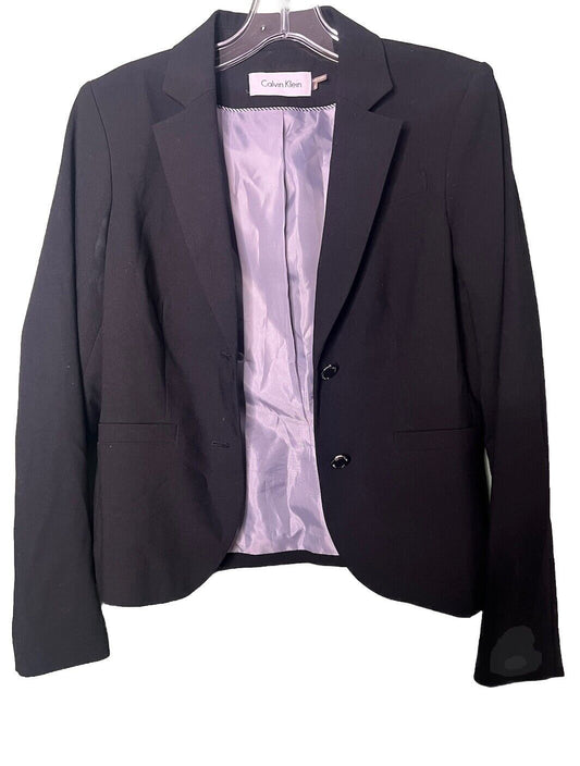 Calvin Klein Women's Black Blazer Size 4 Lined