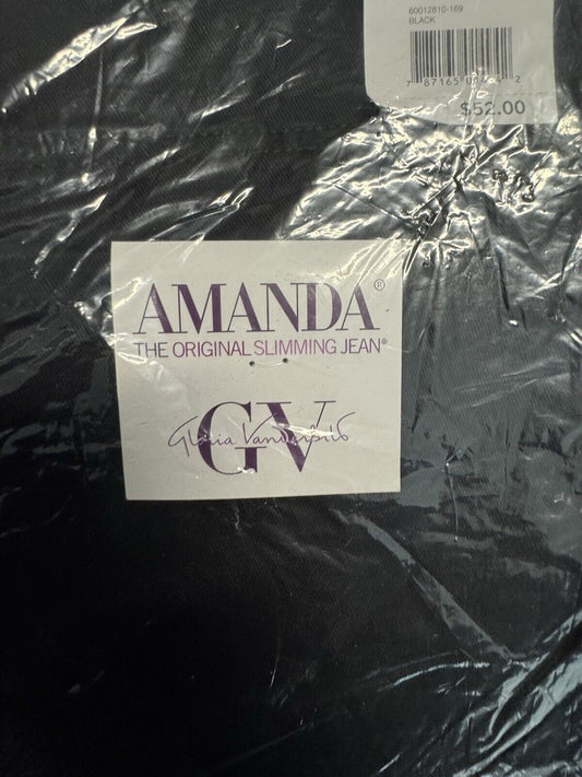 Gloria Vanderbilt Women's Plus Size 22W Amanda Tapered Leg Black Jeans NEW