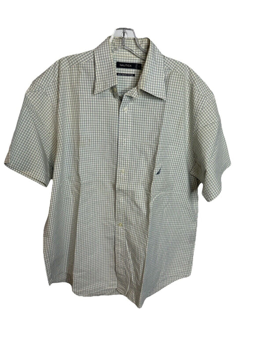 Nautica Mens Oxford Shirt Large Button Down Short Sleeve