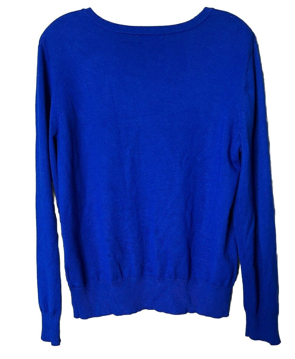 Covington Women Button Blouse Medium Blue Long Sleeve Pullover