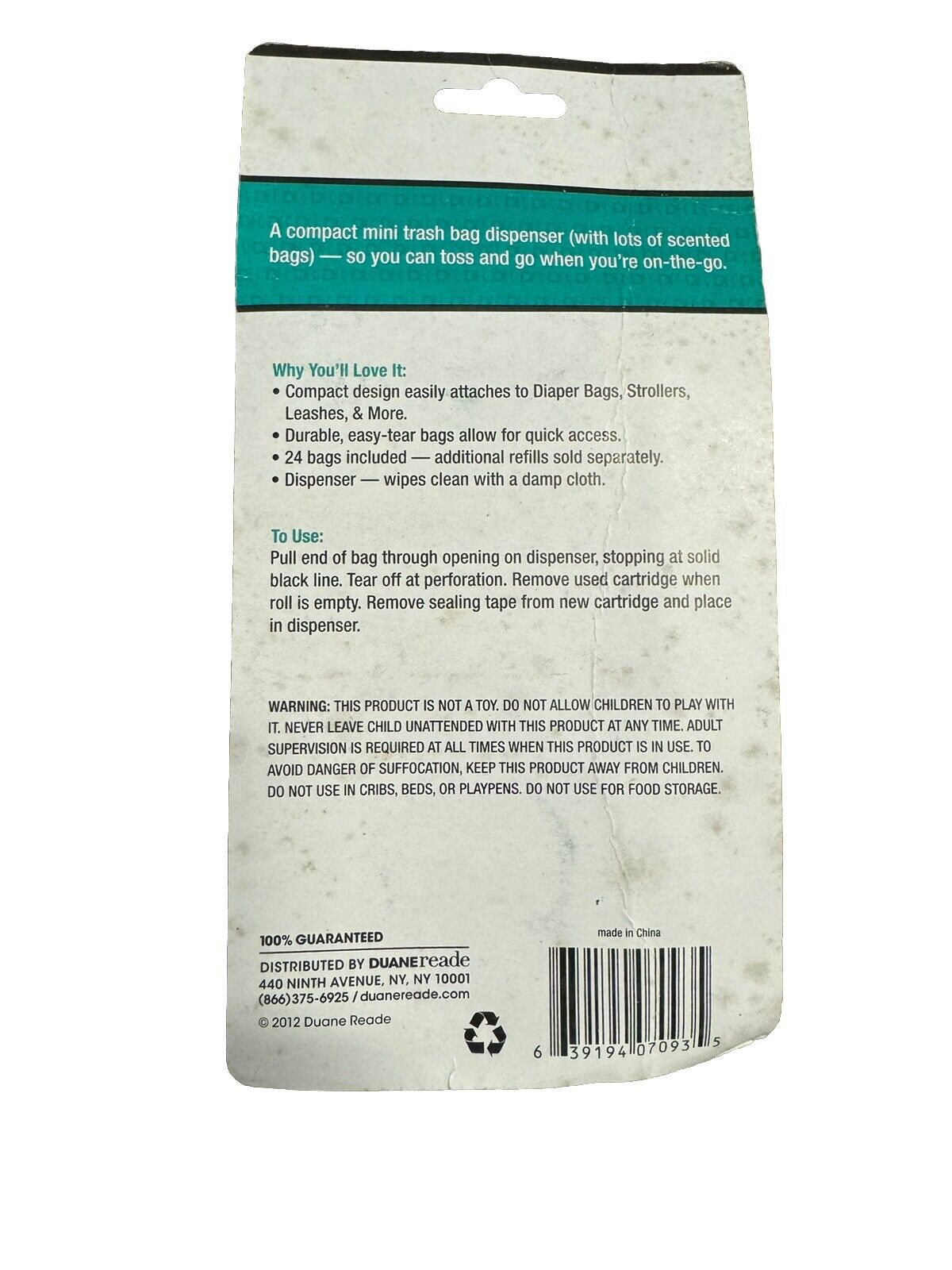 Go-go Mini Trash Bag Disposable Diaper Roll Garbage Travel Trash Bag with Holder