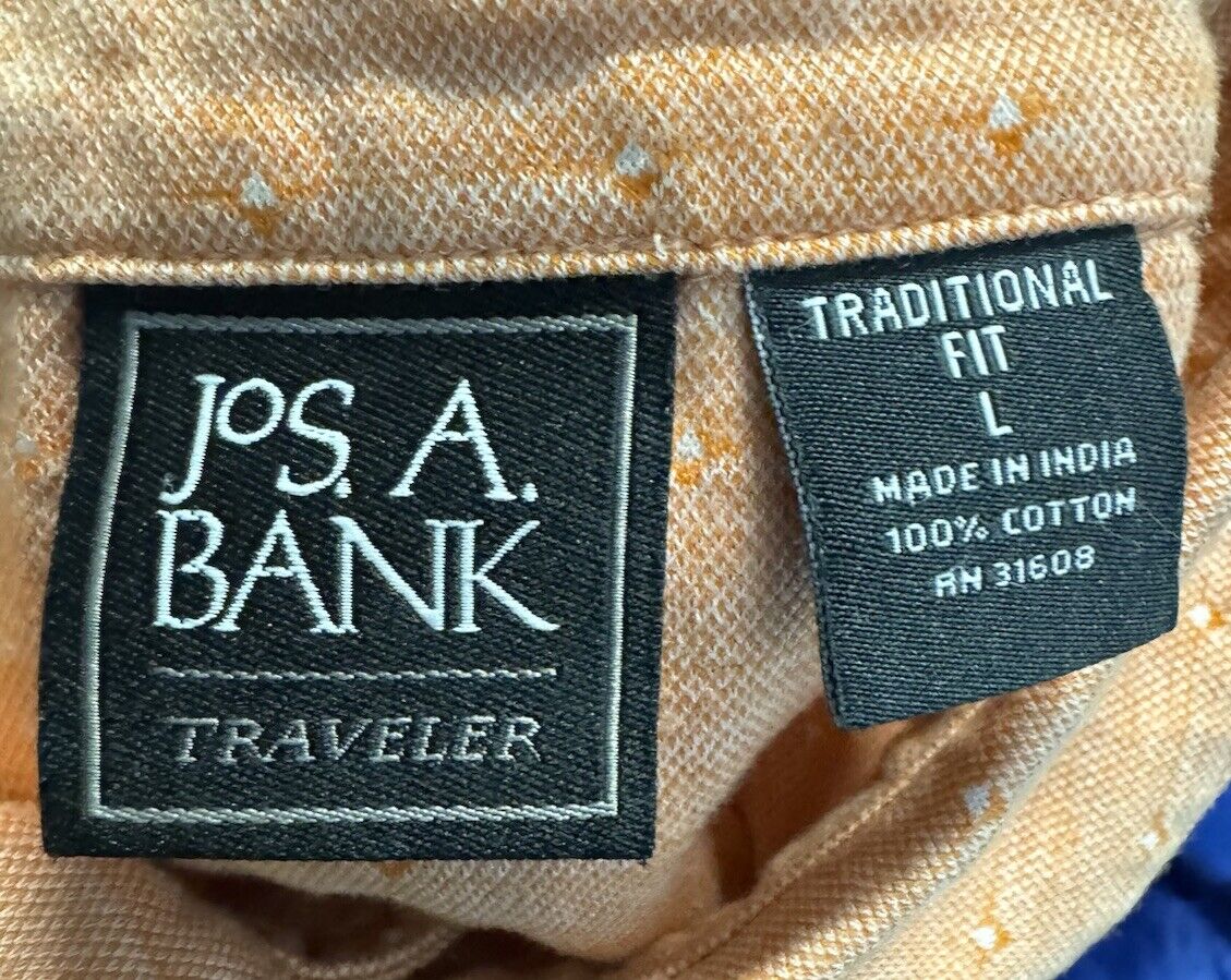 Jos A Bank Mens Polo Shirt Size Large  100% Cotton