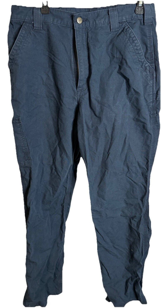 Carhartt Pants Mens 34X34 Casual Navy Pocket Outdoors Straight Adult Cargo