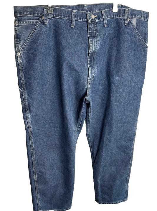 Wrangler Riggs WorkWear Men's 46x30 Relaxed Fit Jeans Carpenter Blue Denim
