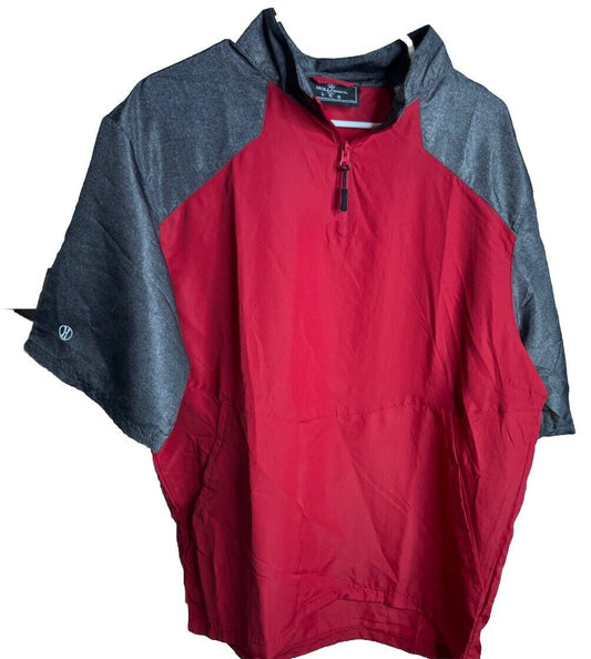 Holloway Baseball Red Golf Short Sleeve Windbreaker Wind Shirt Jacket large