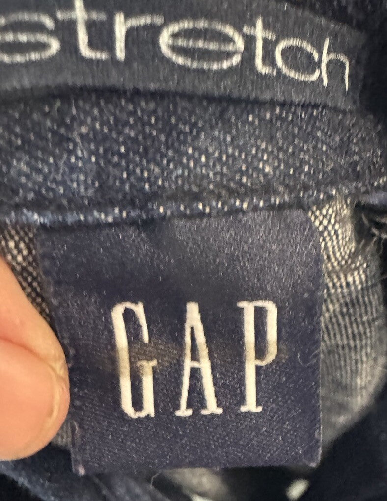 Women’s Gap Denim Jean Shirt Dress Womens 4 Long 3/4 Sleeve Shirt Fit&Flare
