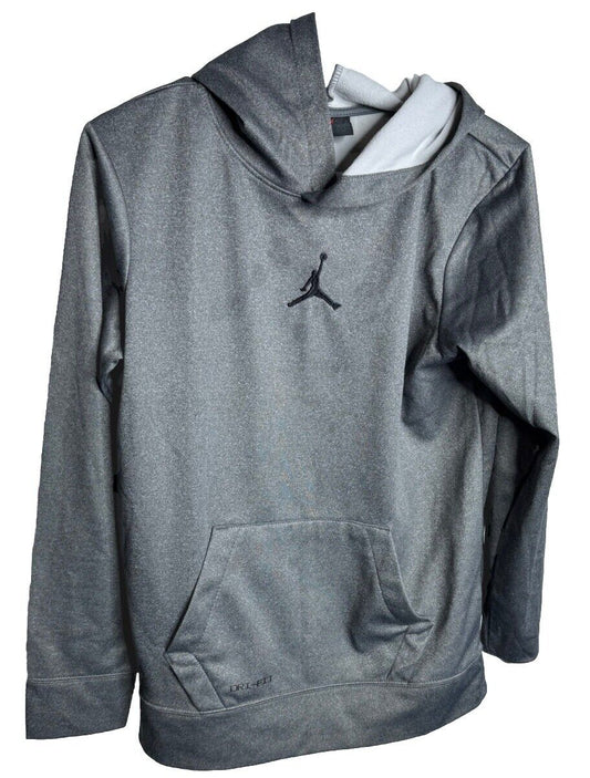 Nike Air Jordan Hoodie Boys XL 13-15 Youth Gray Jumpman Therma Fit Sweater