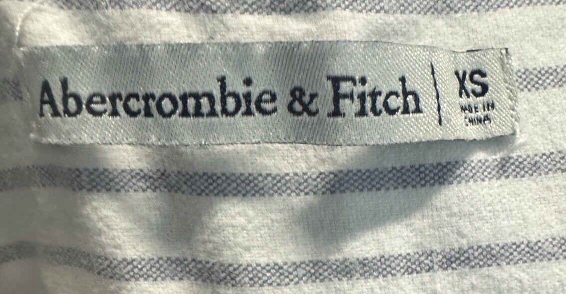 Abercrombie & Fitch Womens Blouse Sz XS Button down Shirt Striped Preppy Classic