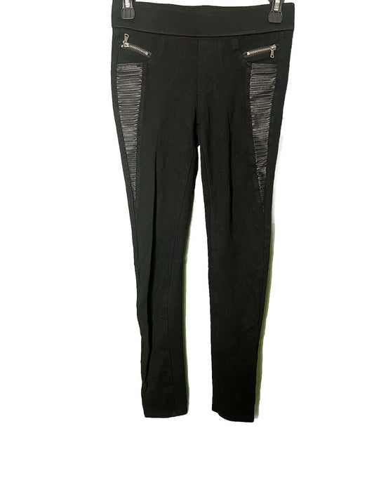 Design Lab Womens XS Leggings  Zip Pockets Black