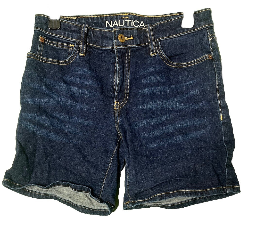 Women’s NAUTICA Jean Denim Shorts Stretch Cotton Blue Mid-Rise Size 27