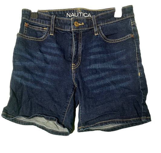 Women’s NAUTICA Jean Denim Shorts Stretch Cotton Blue Mid-Rise Size 27