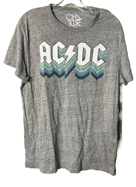 AC/DC White Logo Men's T-Shirt Size Large