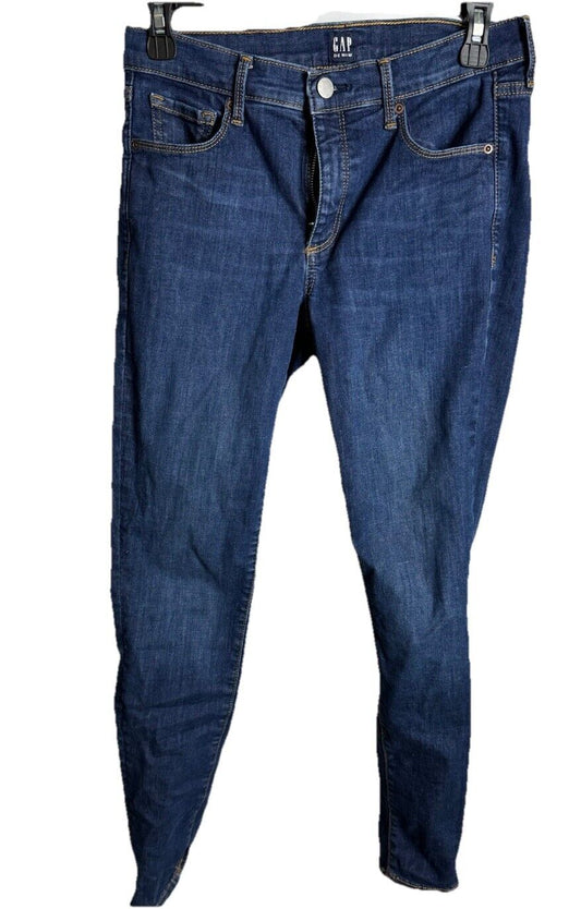 Gap Womens Jeans 4 / 27 Blue Skinny Denim Pant Mid Rise Dark Wash Solid Casual