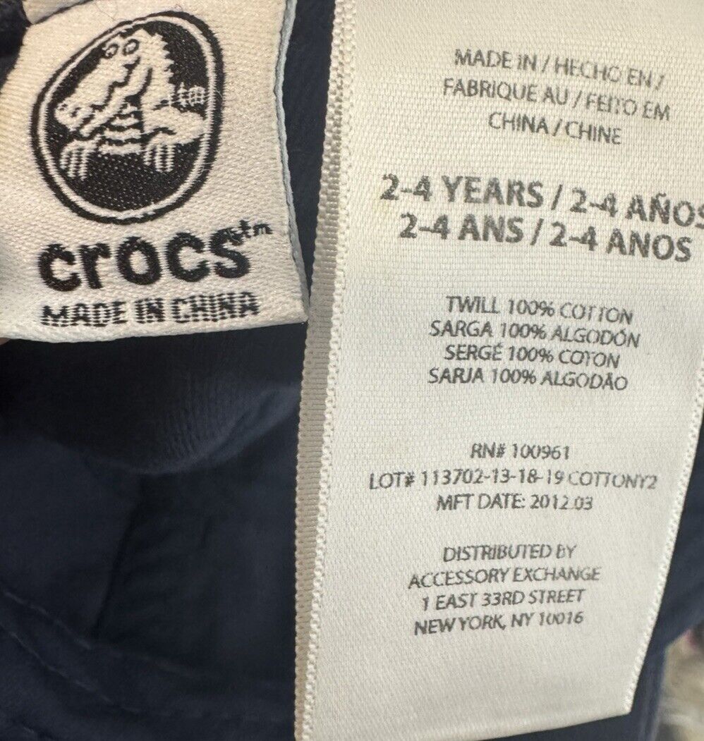 Crocs Hat Kids Cap Youth Blue Strapback Age 3-8
