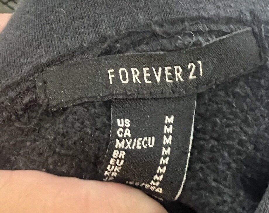 Forever 21 Ribbed Crop Hoodie Medium