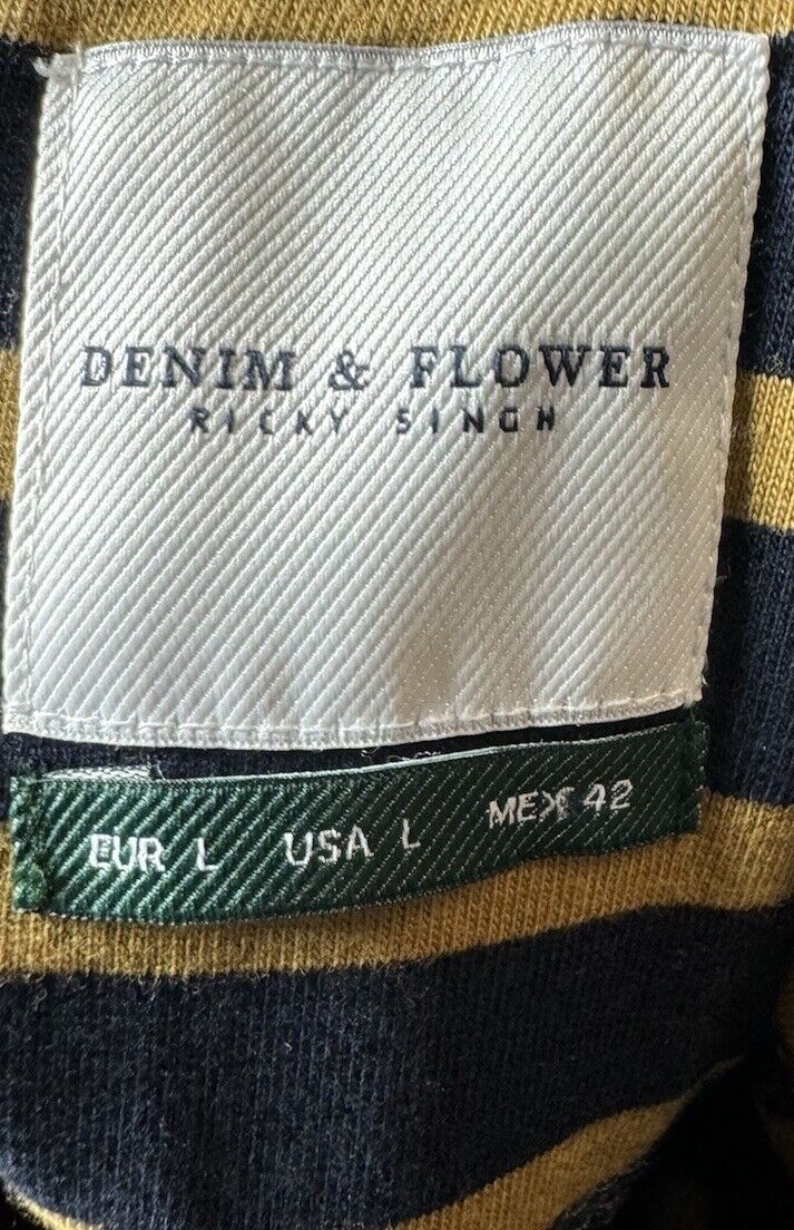 Denim & Flower Men Large Ricky Singh - Long Sleeve Crew Neck Shirt Size Large