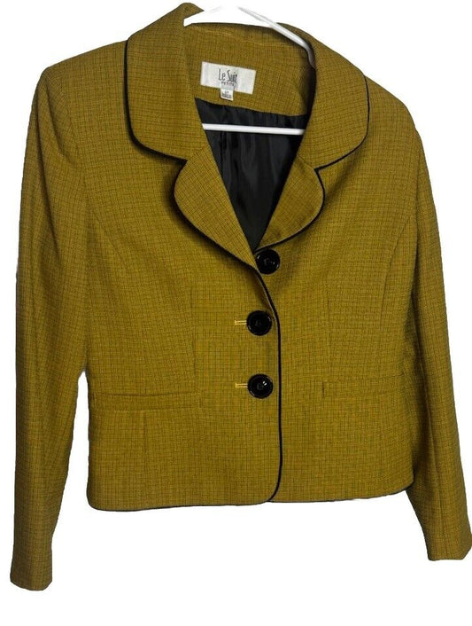 Le Suit Womens Suit Jacket Size 6 Petite Long Sleeve Button Up Blazer