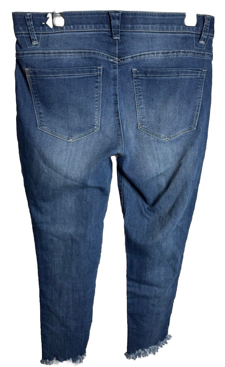 Democracy Jeans Womens 10 Blue Straight Ankle Ab Solution Stretch Denim Mid-Rise