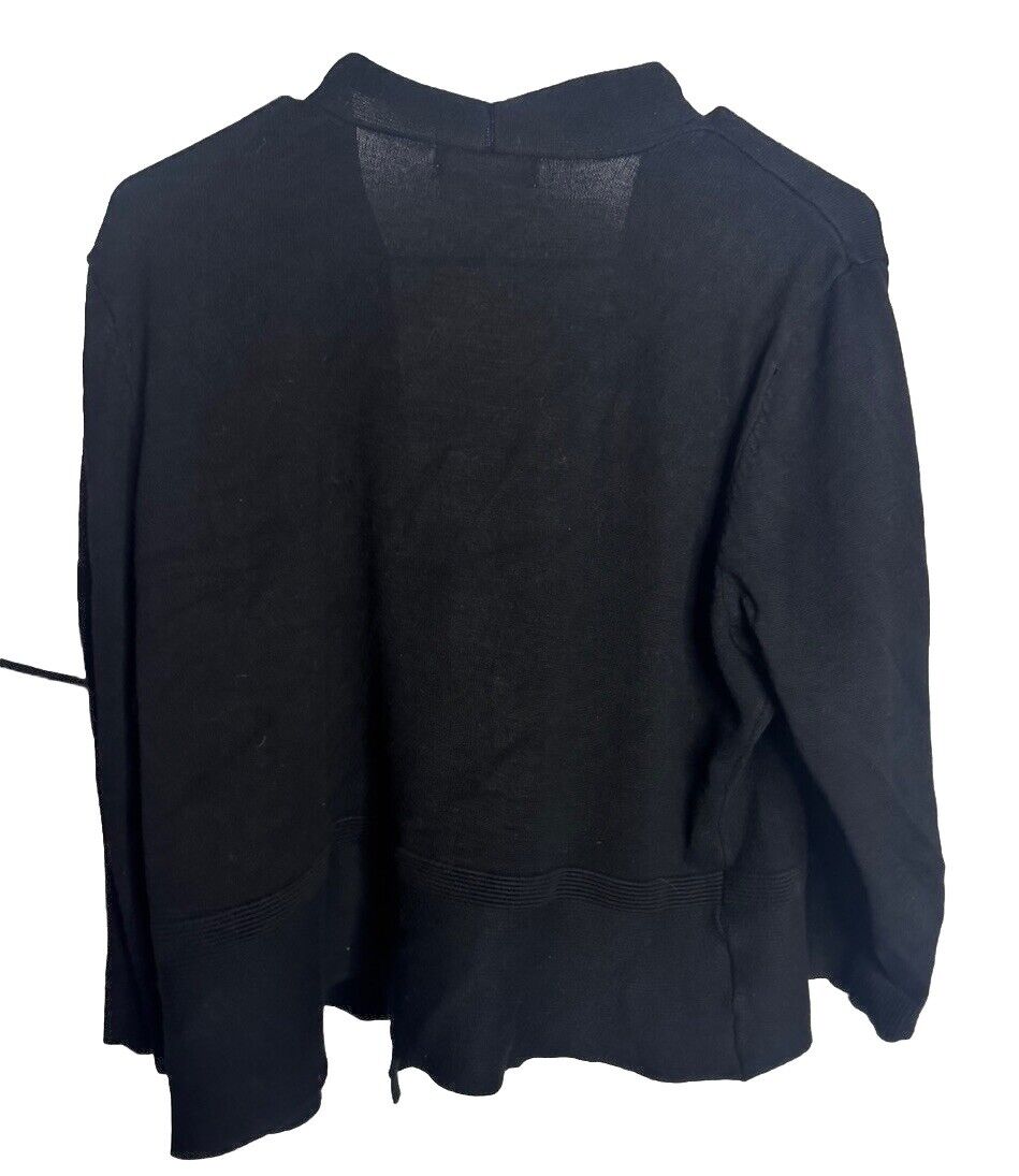 89th & Madison Open Front Black Cardigan Size XL