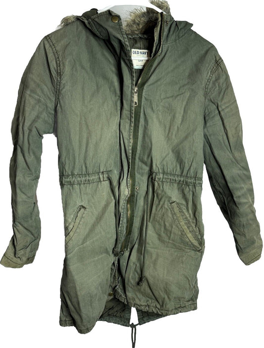 Old Navy Green Polyester Hooded Coat - S/P/P Small
